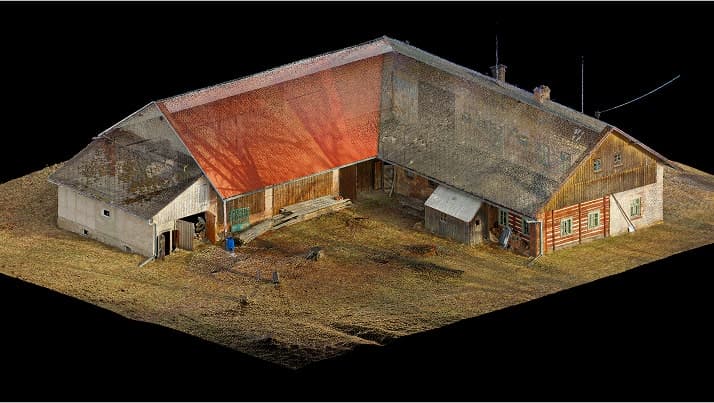 3D Scan Zemědělské Usedlosti ve Sněžném | Přeměna na Apartmánový Dům
